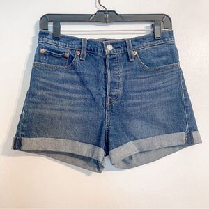 Levi’s Wedgie Fit Rolled Shorts Blue Jean 27